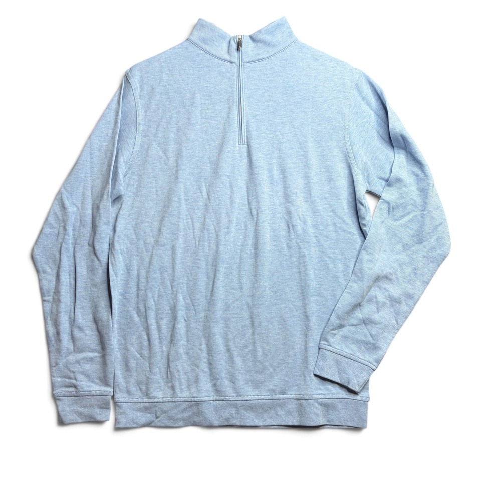 Peter Millar Crown Comfort Mens Cottage Blue Quarter Zip Pullover ME0K49 Size S